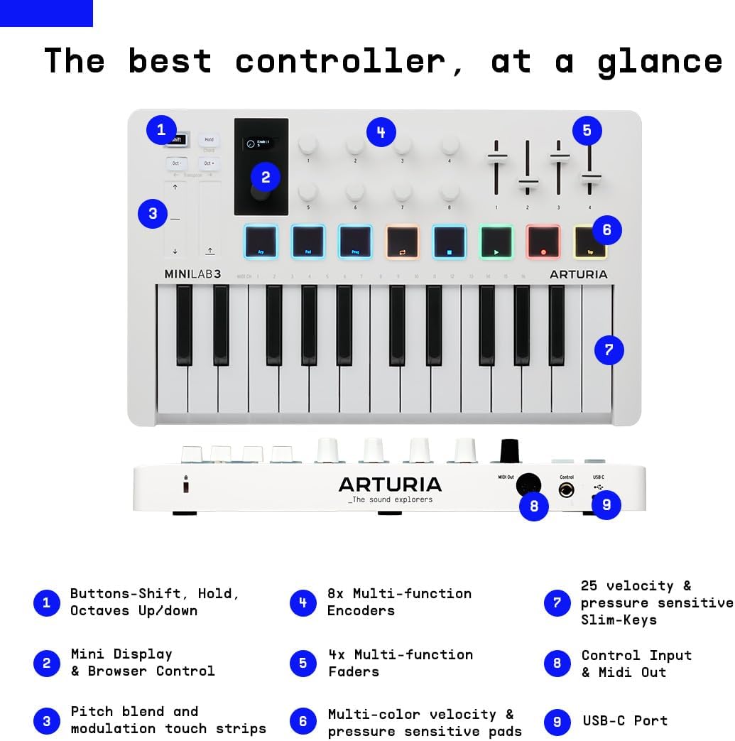 Arturia MiniLab 3 25 Slim-key Midi keyboard